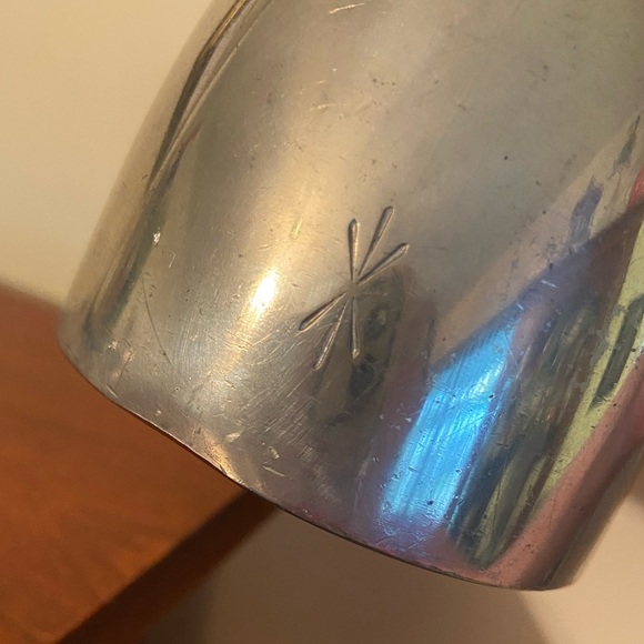 Norway Pewter Creamer Norwegian by Broderie Mylius  Vintage Rare Atomic Pattern - Picture 4 of 9